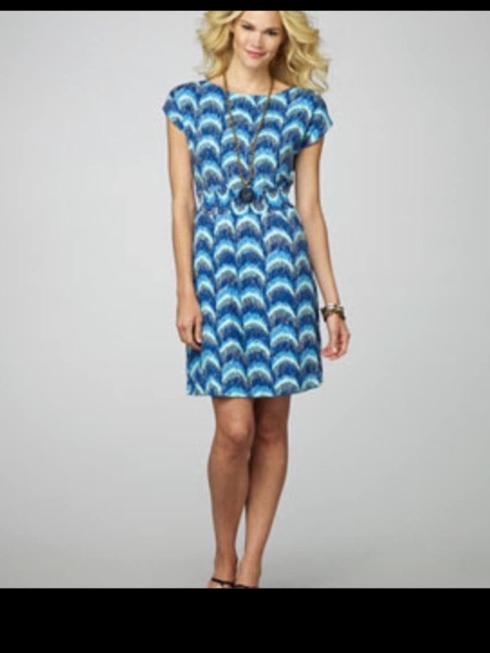 Lilly putlizer Blue Patterned Short Sleeve Women’s Dress